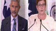 World News | Jaishankar Extends Felicitations to Australian Counterpart for Becoming Longest-serving Female Senator