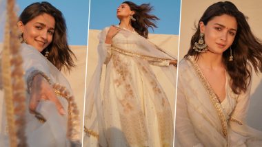 Alia Bhatt Continues the White Supremacy, Shares Stunning Pictures in an Ethnic Suit a Day Before the Release of Gangubai Kathiawadi (View Pics)