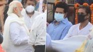 Lata Mangeshkar Funeral: PM Narendra Modi, Sachin Tendulkar, Shah Rukh Khan, Ranbir Kapoor and Others Attend Late Singer&rsquo;s Last Rites (View Pics)