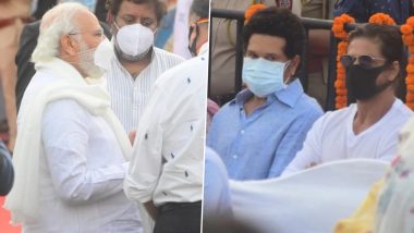 Lata Mangeshkar Funeral: PM Narendra Modi, Sachin Tendulkar, Shah Rukh Khan, Ranbir Kapoor and Others Attend Late Singer’s Last Rites (View Pics)