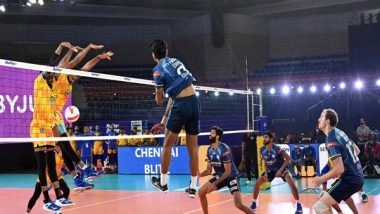 Sports News | PVL: Cody Caldwell Take Kochi Blue Spikers to Thrilling Win over Chennai Blitz