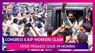 Mumbai: Congress And BJP Workers Clash Over Pegasus Issue, Zeeshan Siddique Detained Briefly