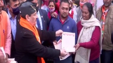 India News | Uttarakhand Polls: JP Nadda Holds Door-to-door Campaign in Gangotri, Visits Shri Kashi Vishwanath Temple