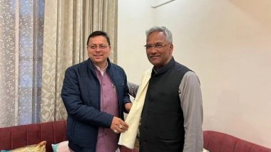 India News | Uttarakhand: Dhami Meets Former CM Trivendra Singh Rawat in Dehradun