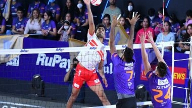 Sports News | PVL: Vinit Kumar, Ashwal Rai Star in Kolkata Thunderbolts' Win Against Bengaluru Torpedoes