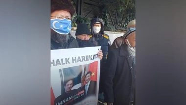 World News | Uyghur Muslims Protest in Turkey Against Pakistan PM Imran Khan's Clean Chit to China