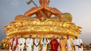 Amit Shah Visits Statue of Equality in Hyderabad, Says ‘Sri Ramanujacharya Brought Unity in Indian Society’