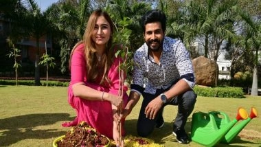 India News | Hyderabad: Tennis Player Jwala Gutta, Husband Vishnu Vishal Participate in Green India Challenge