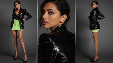 Deepika Padukone Pairs a Chic Latex Jacket With a Neon Skirt and Black Top For Gehraiyaan Movie Screening (View Pics)