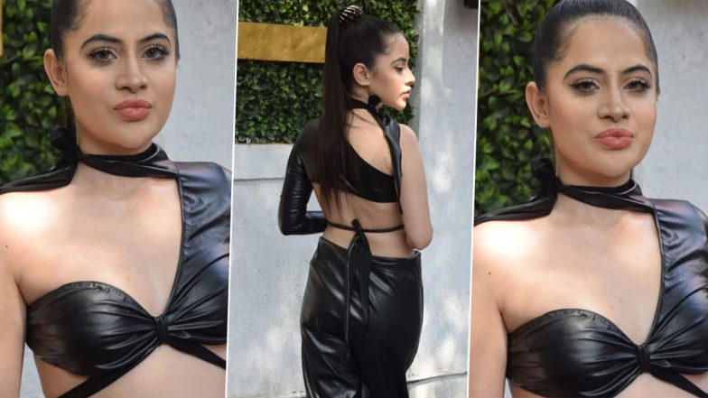 Urfi Javed Goes Bold and Sexy in a Black One-Shoulder Latex Outfit With Matching Bottoms (View Pics)