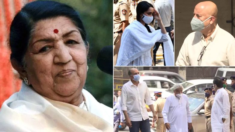 Lata Mangeshkar No More: Shraddha Kapoor, Anupam Kher, Javed Akhtar Visit the Late Veteran Singer’s Residence to Pay Their Last Respects