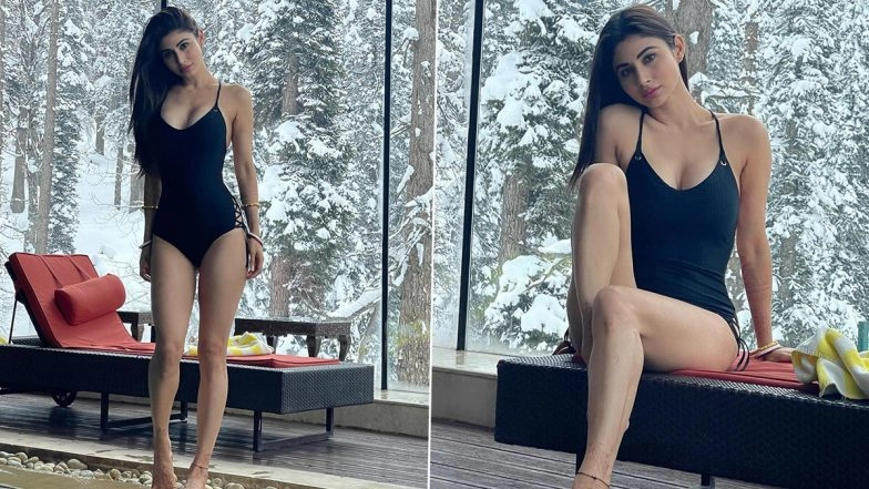 Mouni Roy Amps Up Glam Quotient in Black Monokini