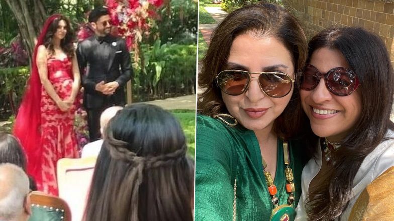 Farhan Akhtar-Shibani Dandekar Wedding: Farah Khan and Zoya Akhtar Pose Happily at Their Bhai’s Shaadi (View Pic)