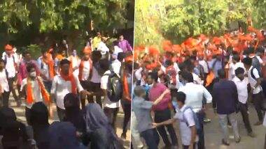 Karnataka Hijab Row: Protests By Students Erupt at Mahatma Gandhi Memorial College in Udupi