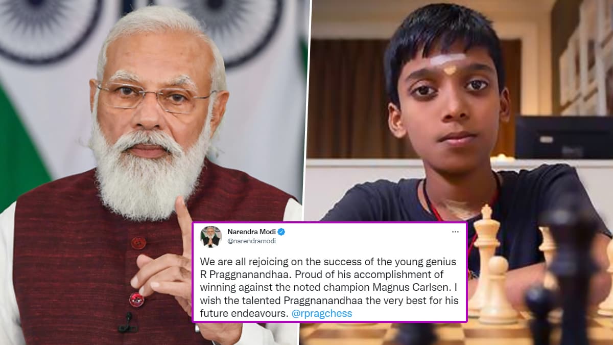 PM Modi meets R Praggnanandhaa after India chess star's remarkable