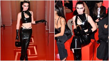 Julia Fox Makes Some Noise With Her All-Black Latex Outfit and Heavy Eye Makeup at the Milan Fashion Week 2022