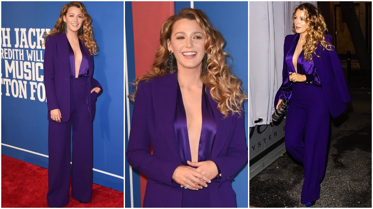 Blake Lively Wears Formfitting Purple Dress: Photo