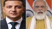 World News | Ukraine President Zelenskyy Dials PM Modi, Urges for India's Political Support in UNSC Against Russia