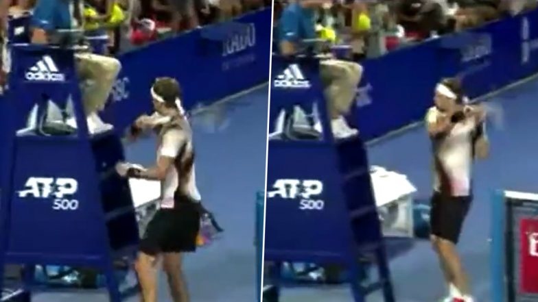 Alexander Zverev Repeatedly Attacks Umpire’s Chair After Doubles Loss at Mexican Open, Expelled From Tournament (Watch Video)