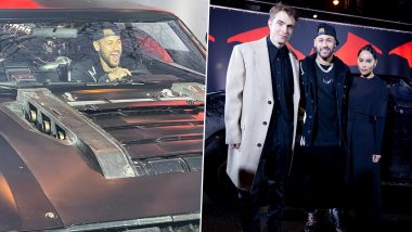 The Batman: Neymar Jr Crashes Paris Premiere for Robert Pattinson's DC Film; Snaps Photos in the Batmobile! (View Pics)