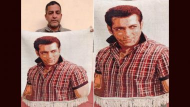 Kashmiri Artisan Weaves Salman Khan’s Image on Silk Carpet, Hopes To Present His Masterpiece to Bollywood Superstar As Gift (View Pic)