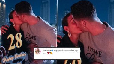 Cristiano Ronaldo Passionately Kisses Girlfriend Georgina Rodriguez, Wishes Her Happy Valentine’s Day (See Pic)