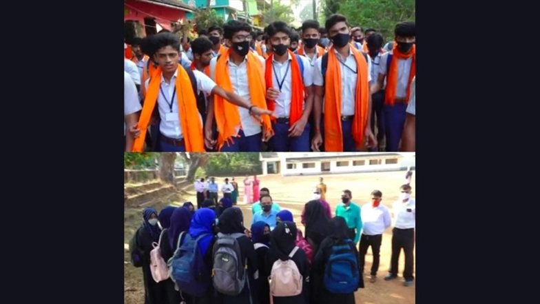 Students Wear Saffron Shawls and Hijabs in College Campuses, Despite State Govt Banned