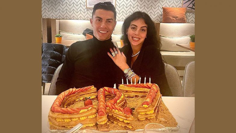 Cristiano Ronaldo Celebrates 37th Birthday With A 'CR7' Cake and Georgina Rodriguez (See Post)