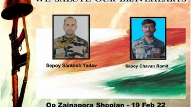 India News | Army Pays Tribute to 2 Soldiers Who Lost Their Lives in Shopian Terrorist Attack