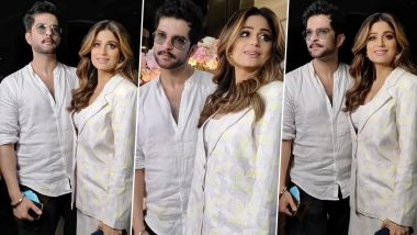 Lovebirds Shamita Shetty and Raqesh Bapat Twin in White as They Get Papped for Valentine’s Shopping! (Watch Video)