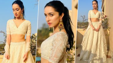 Shraddha Kapoor Shares Pictures in a Stunning White Anita Dongre Lehenga That She Wore to Luv Ranjan’s Wedding (View Pics)
