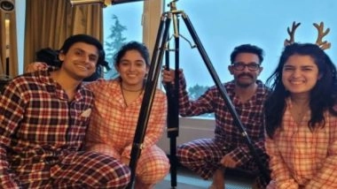 Entertainment News | Aamir Khan Poses for a Happy Picture with Daughter Ira, Her Partner Nupur Shikhare