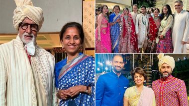 Anmol Ambani And Khrisha Shah Marriage: Amitabh Bachchan, Abhishek Bachchan, Rima Jain And Others’ Attend Industrialist Anil Ambani’s Son’s Wedding (View Pics)
