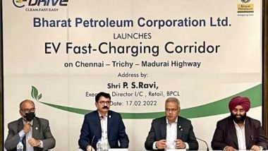 Business News | Bharat Petroleum Launches EV Fast-Charging Corridor on Chennai - Trichy - Madurai Highway