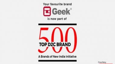 Business News | Geek Named in Top 100 of YourStory's '500 Challenger' Direct to Consumer Brands in India