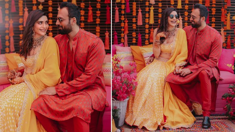 Karishma Tanna Wedding: Actress Stuns In A Yellow Bandhani Lehenga At Her Mehendi Function! Check Out Her Pics With Husband-To-Be Varun Bangera