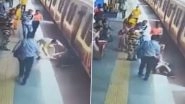Alert RPF Constable Saves Man From Falling Into Gap Between Moving Train and Platform at Wadala Railway Station (Watch Video)