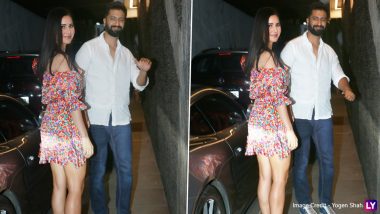 Katrina Kaif And Vicky Kaushal Are All Smiles For The Paparazzi As They Arrive At Farhan Akhtar’s Residence (View Pics)