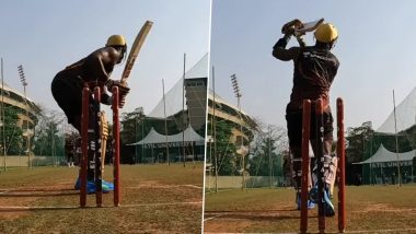 IPL 2022: Andre Russell Unleashes Some Powerful Shots During Training (Watch Videos)