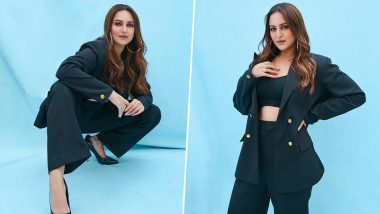 Sonakshi Sinha Gives Boss-Girl Vibes in a Stunning All-Black Pantsuit (View Pics)