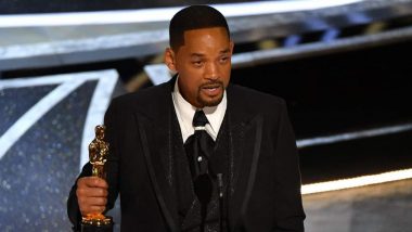 Oscars 2022: Will Smith Wins Best Actor Trophy for King Richard; Apologises for Punching Chris Rock (Watch Video)