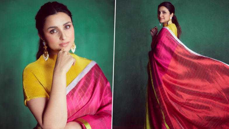 Parineeti Chopra Goes Desi for Her Judging Stint, Wears a Stunning Pink and Golden Saree for Her Appearance on Hunarbaaz (View Pics)