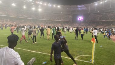 Nigeria Fans Invade Stadium; Chase Away Players After Super Eagles Miss Out On Qatar 2022 (Watch Video)