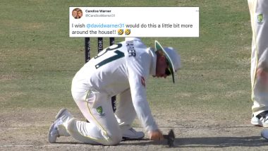 David Warner’s Video of Fixing Pitch Using 'Thor Hammer' Goes Viral, Wife Candice Pokes Fun at Australian Cricketer