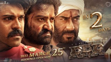 RRR: Jr NTR, Ram Charan and Ajay Devgn’s New Poster From SS Rajamouli’s Film Will Make You More Eager for Its Release (View Pic)