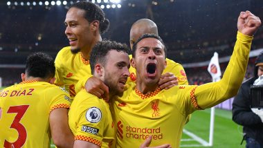 Liverpool vs Arsenal: Goals From Diogo Jota and Bobby Firmino Helps LFC Win Against Gunners 2-0 to Reignite Premier League Race