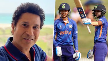 Sachin Tendulkar Reacts As Smriti Mandhana, Harmanpreet Kaur Score Centuries During IND vs WI Women's World Cup 2022 Encounter