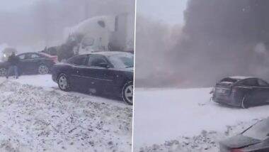Pennsylvania Snow Squall: About 40 Vehicles Collide And Pile Up on Interstate 81 Highway (Watch Video)