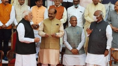 India News | 72 Retiring Rajya Sabha MPs Pose for Farewell Group Photo in Parliament