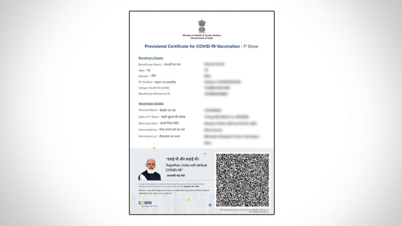 Centre Likely To Restart Printing PM Modi’s Photo On COVID-19 Vaccination Certificates In 5 States Soon